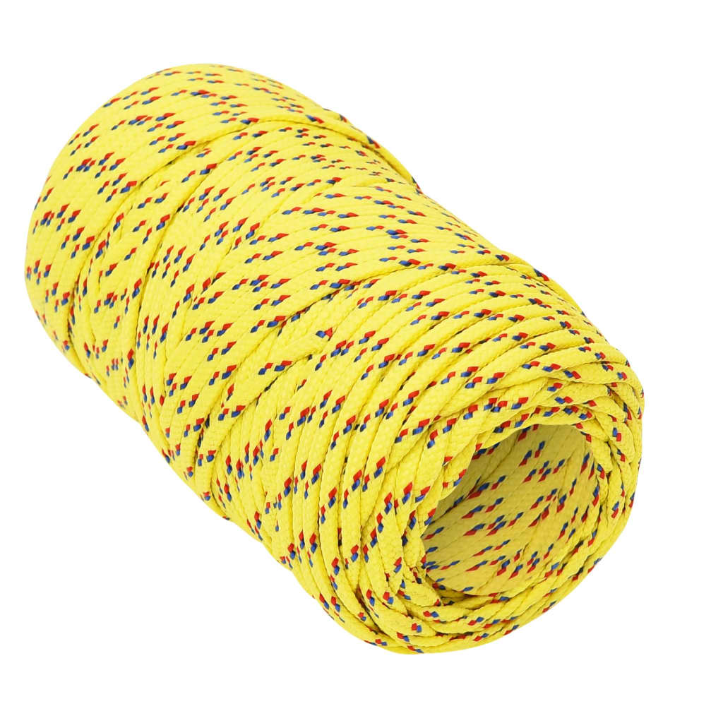 vidaXL Linka żeglarska, żółta, 2 mm, 250 m, polipropylen