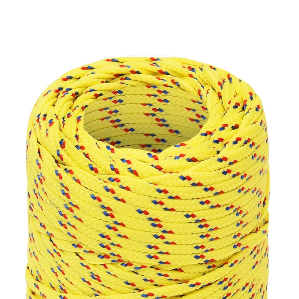 vidaXL Linka żeglarska, żółta, 2 mm, 500 m, polipropylen