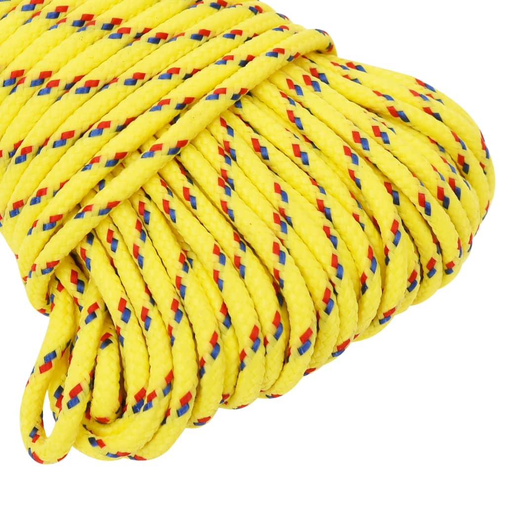 vidaXL Linka żeglarska, żółta, 3 mm, 250 m, polipropylen