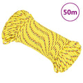 vidaXL Linka żeglarska, żółta, 4 mm, 50 m, polipropylen