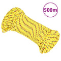 vidaXL Linka żeglarska, żółta, 4 mm, 500 m, polipropylen