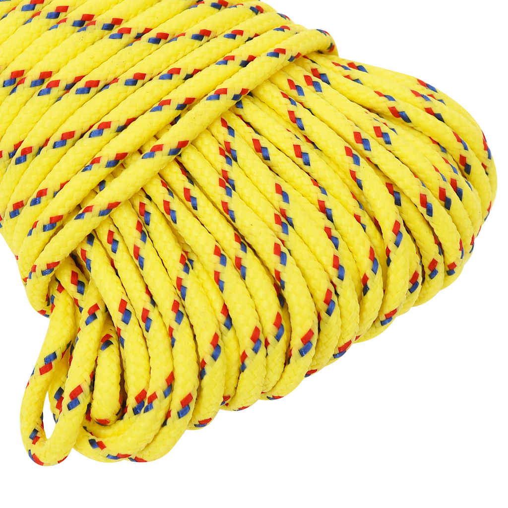 vidaXL Linka żeglarska, żółta, 4 mm, 500 m, polipropylen