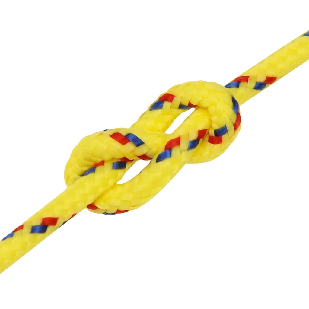 vidaXL Linka żeglarska, żółta, 4 mm, 500 m, polipropylen