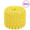 vidaXL Linka żeglarska, żółta, 6 mm, 50 m, polipropylen