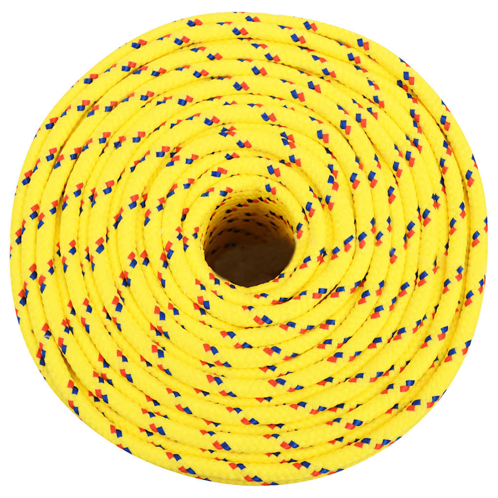 vidaXL Linka żeglarska, żółta, 6 mm, 100 m, polipropylen