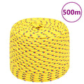 vidaXL Linka żeglarska, żółta, 6 mm, 500 m, polipropylen