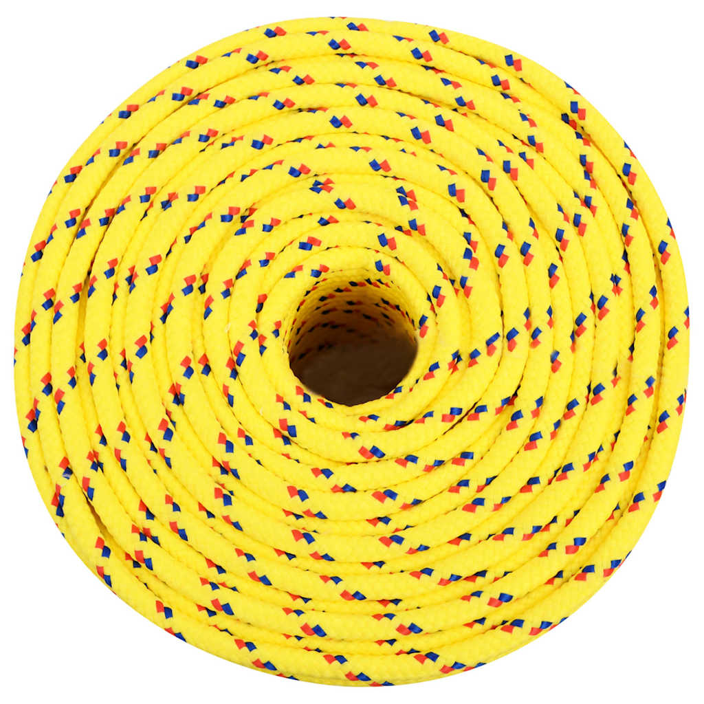 vidaXL Linka żeglarska, żółta, 6 mm, 500 m, polipropylen