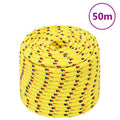 vidaXL Linka żeglarska, żółta, 12 mm, 50 m, polipropylen