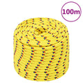 vidaXL Linka żeglarska, żółta, 12 mm, 100 m, polipropylen