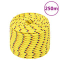 vidaXL Linka żeglarska, żółta, 12 mm, 250 m, polipropylen