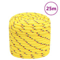 vidaXL Linka żeglarska, żółta, 18 mm, 25 m, polipropylen