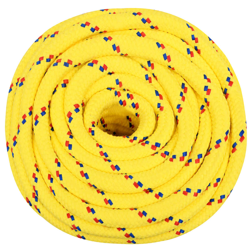 vidaXL Linka żeglarska, żółta, 18 mm, 25 m, polipropylen