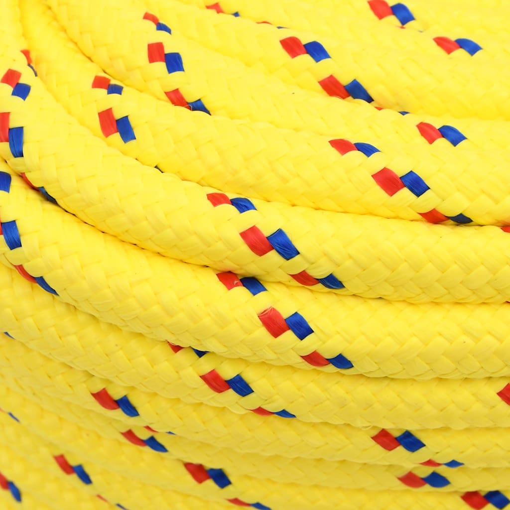 vidaXL Linka żeglarska, żółta, 18 mm, 25 m, polipropylen