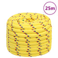 vidaXL Linka żeglarska, żółta, 20 mm, 25 m, polipropylen