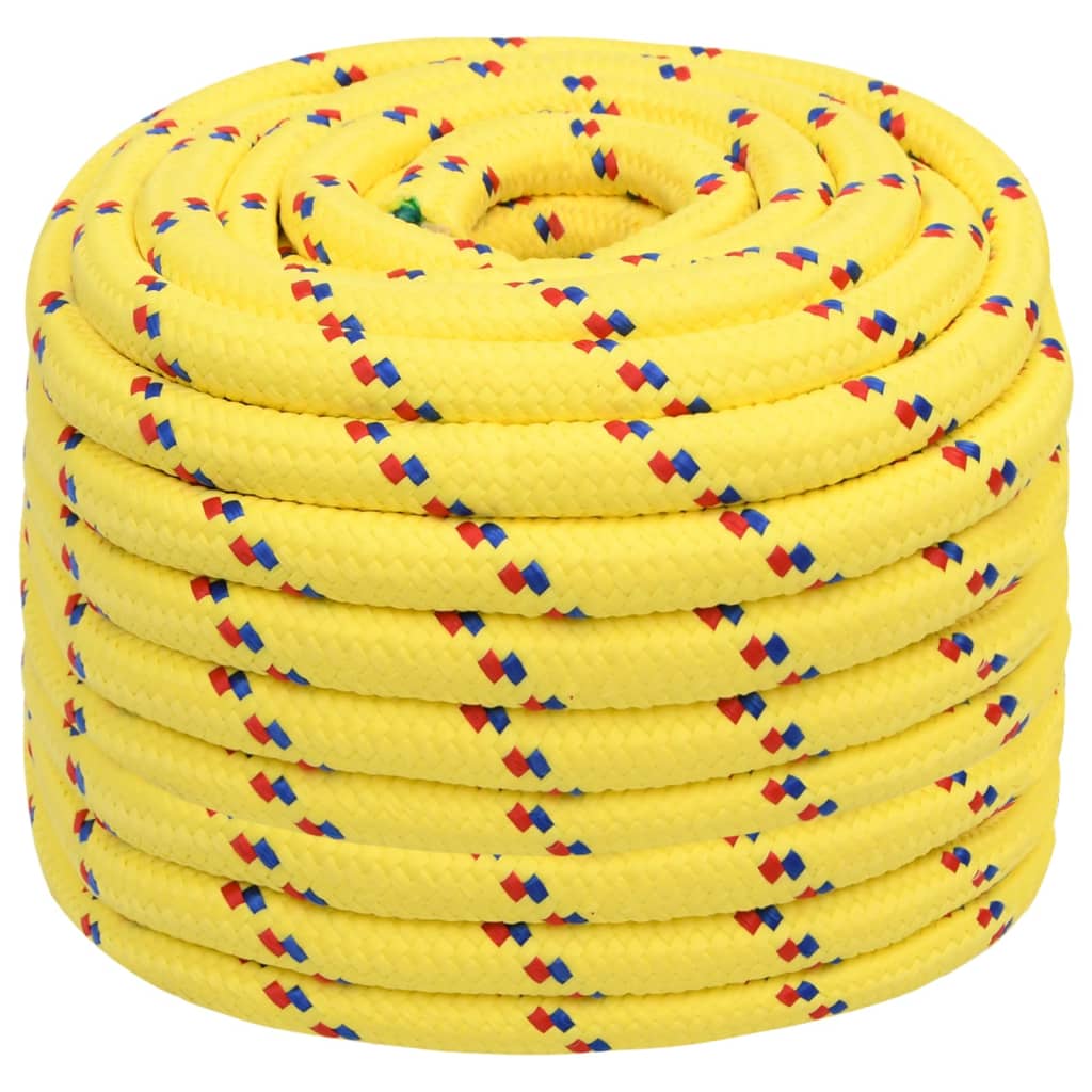 vidaXL Linka żeglarska, żółta, 20 mm, 25 m, polipropylen