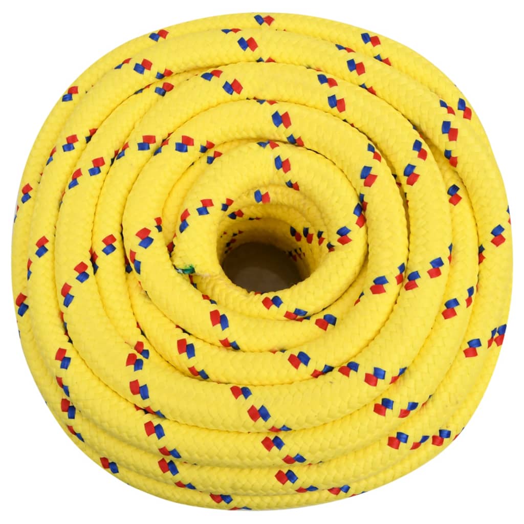 vidaXL Linka żeglarska, żółta, 20 mm, 50 m, polipropylen