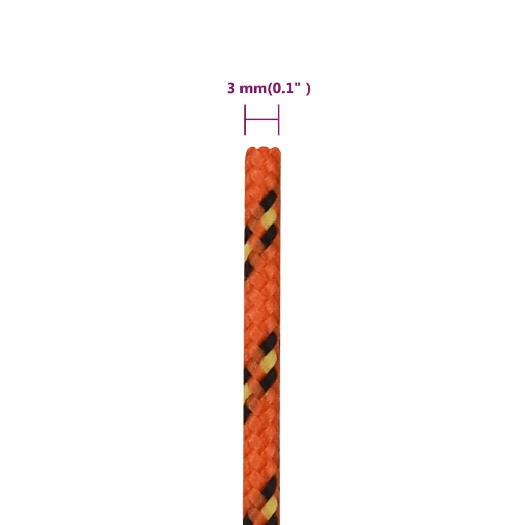 vidaXL Linka żeglarska, pomarańczowa, 3 mm, 25 m, polipropylen