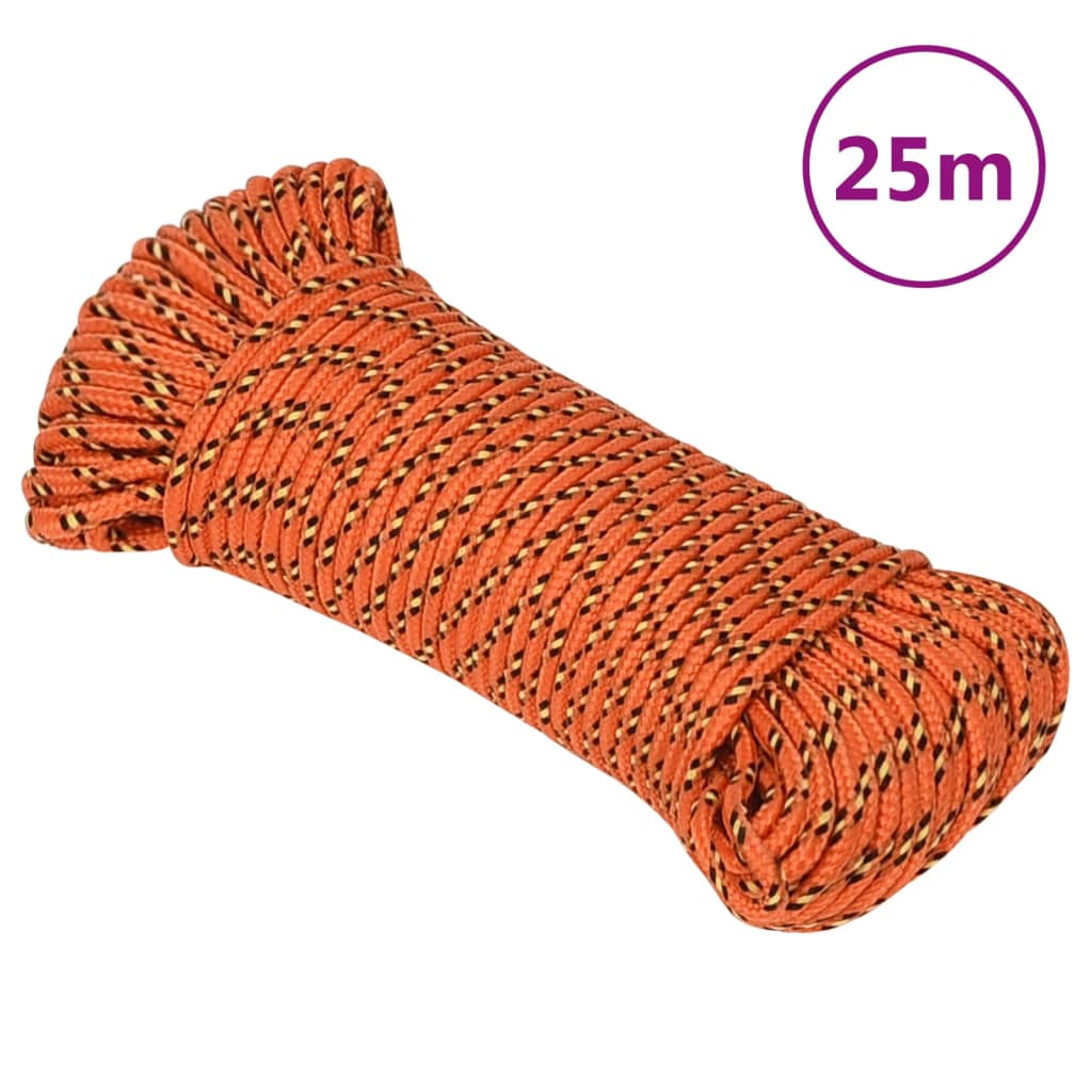 vidaXL Linka żeglarska, pomarańczowa, 5 mm, 25 m, polipropylen