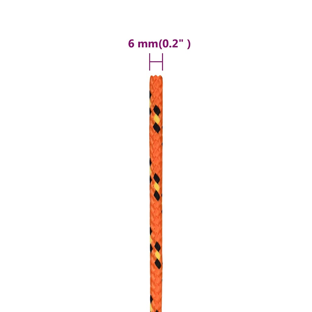 vidaXL Linka żeglarska, pomarańczowa, 6 mm, 25 m, polipropylen