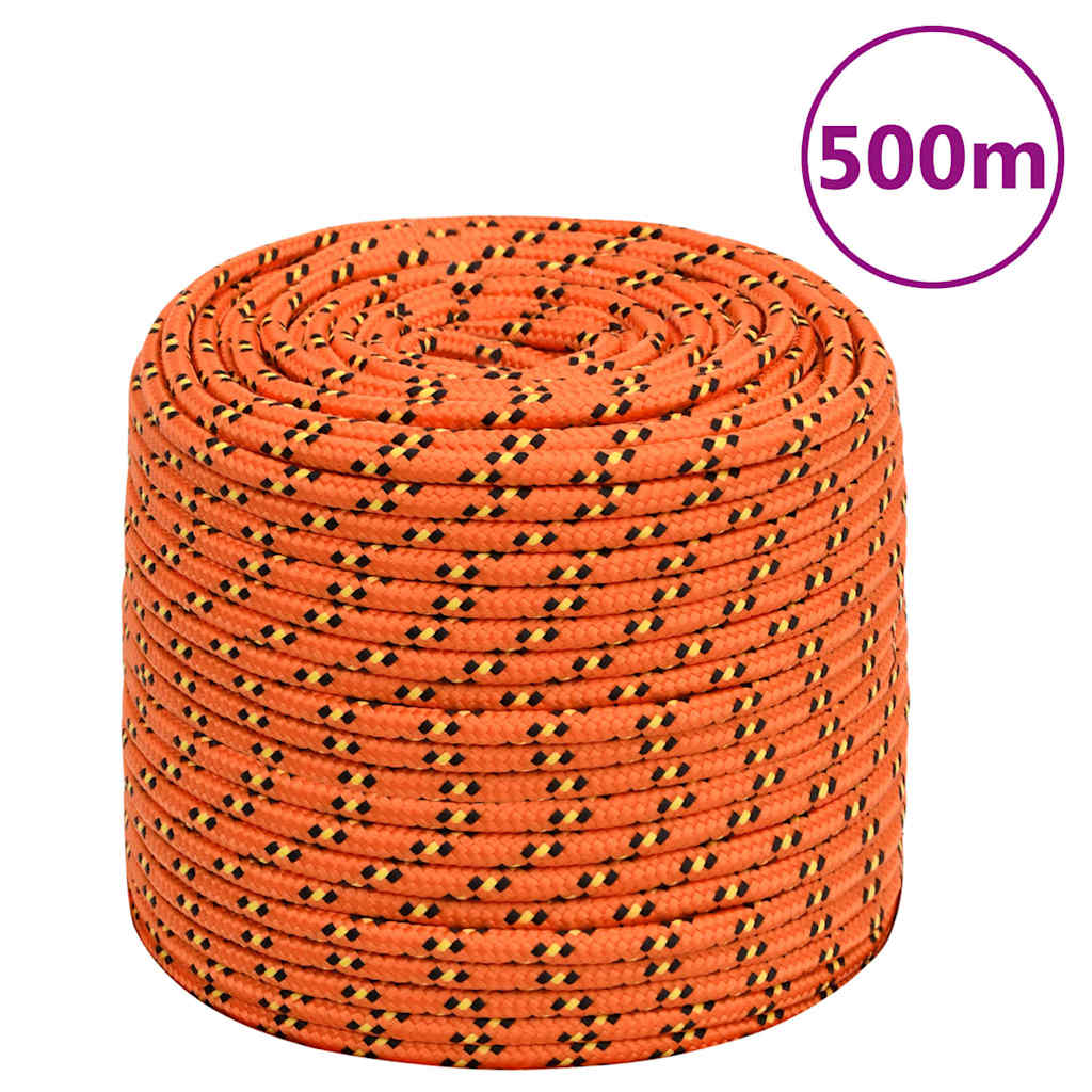 vidaXL Linka żeglarska, pomarańczowa, 6 mm, 500 m, polipropylen