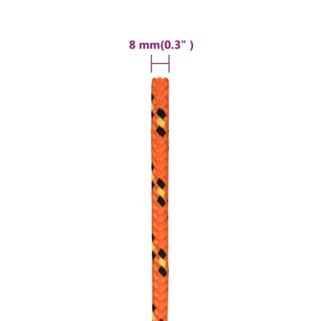vidaXL Linka żeglarska, pomarańczowa, 8 mm, 25 m, polipropylen