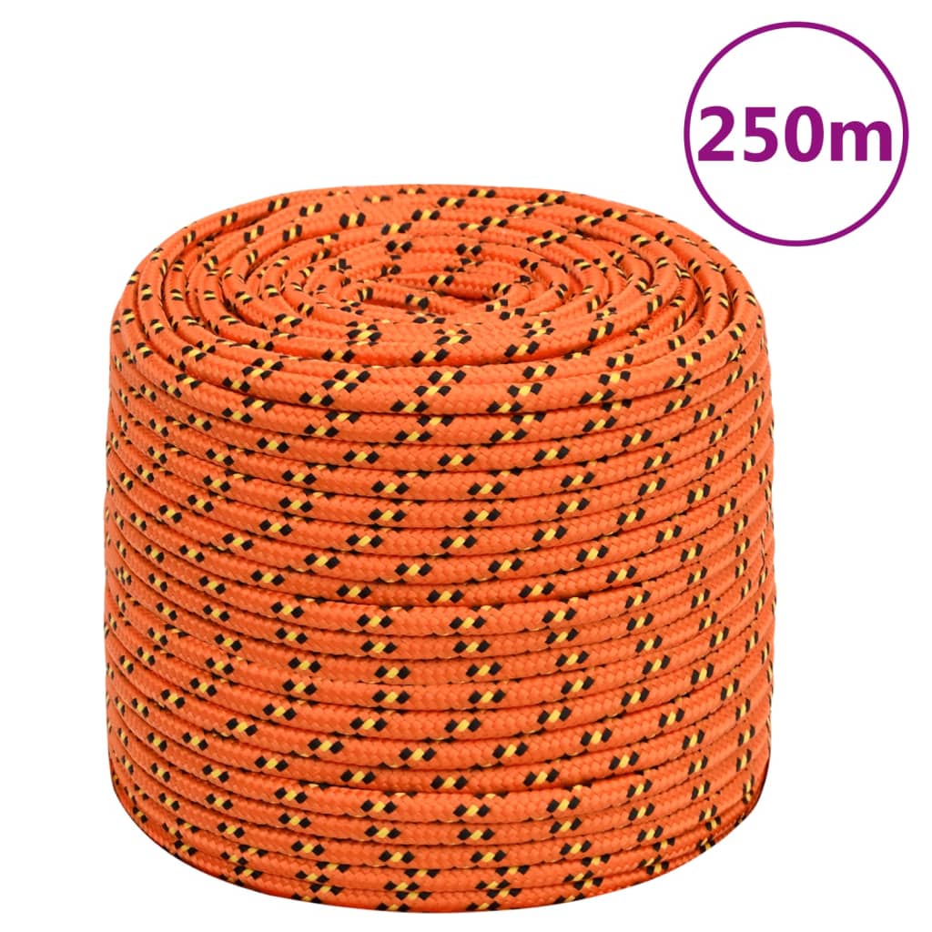 vidaXL Linka żeglarska, pomarańczowa, 8 mm, 250 m, polipropylen