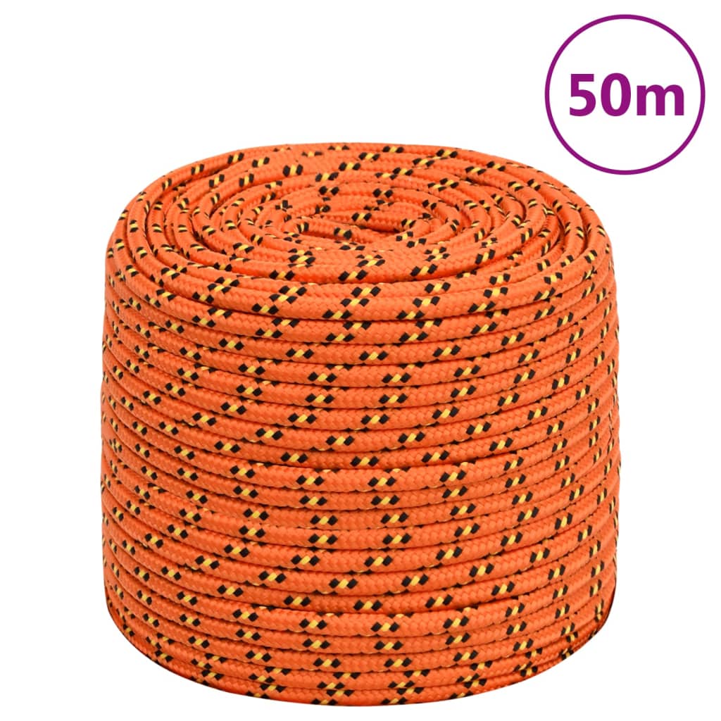 vidaXL Linka żeglarska, pomarańczowa, 10 mm, 50 m, polipropylen