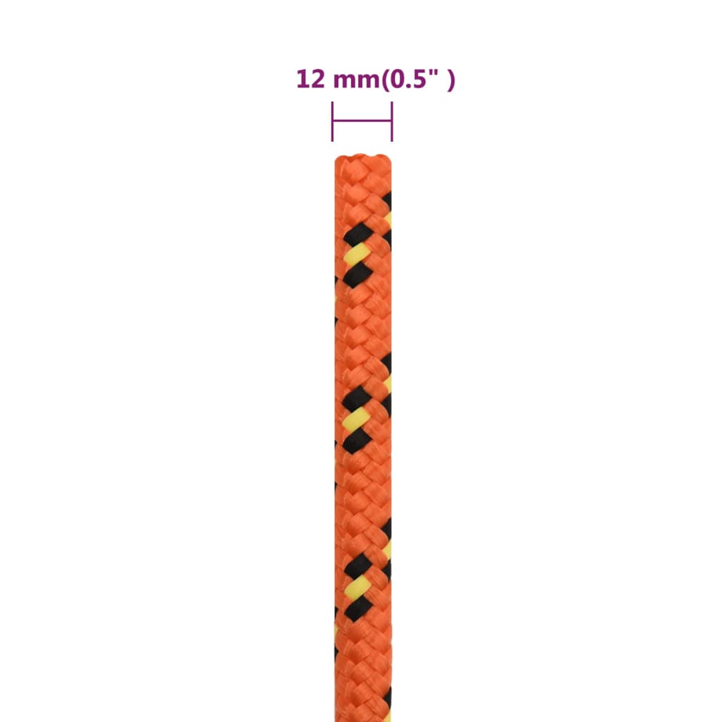 vidaXL Linka żeglarska, pomarańczowa, 12 mm, 250 m, polipropylen