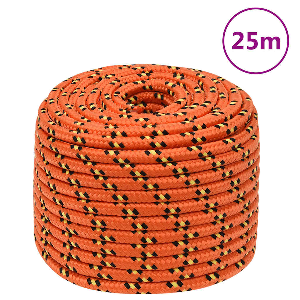 vidaXL Linka żeglarska, pomarańczowa, 14 mm, 25 m, polipropylen