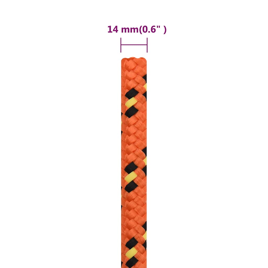 vidaXL Linka żeglarska, pomarańczowa, 14 mm, 25 m, polipropylen