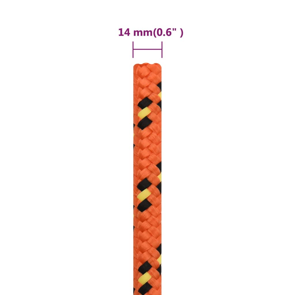 vidaXL Linka żeglarska, pomarańczowa, 14 mm, 50 m, polipropylen