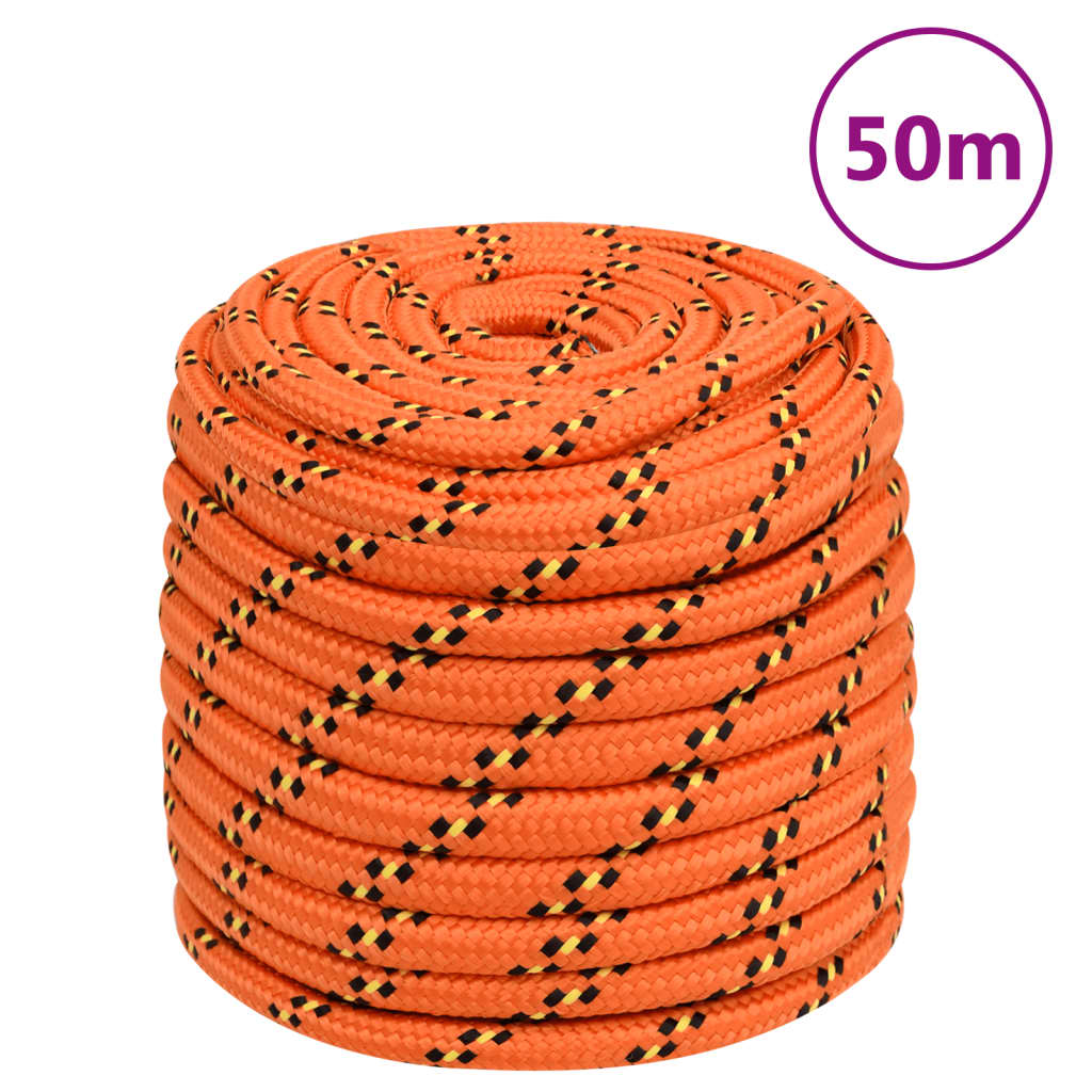 vidaXL Linka żeglarska, pomarańczowa, 18 mm, 50 m, polipropylen