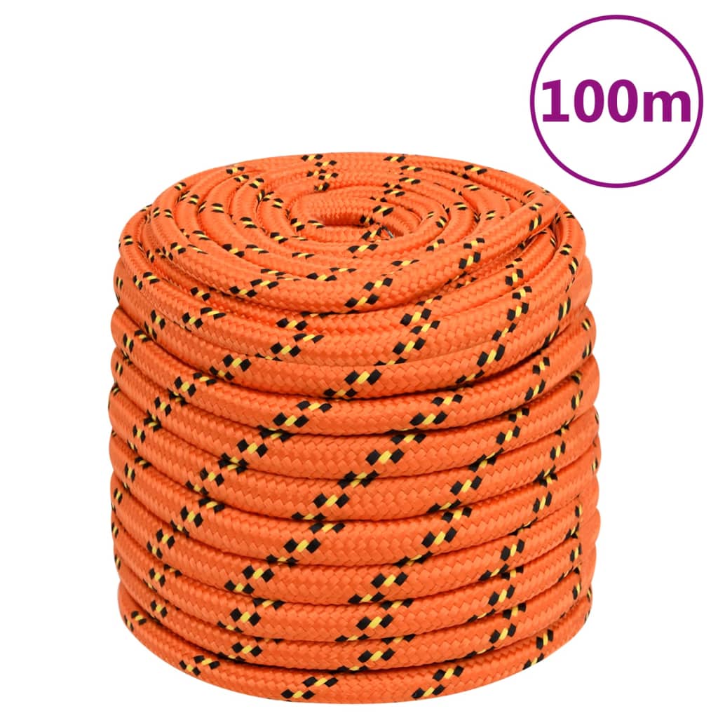 vidaXL Linka żeglarska, pomarańczowa, 18 mm, 100 m, polipropylen