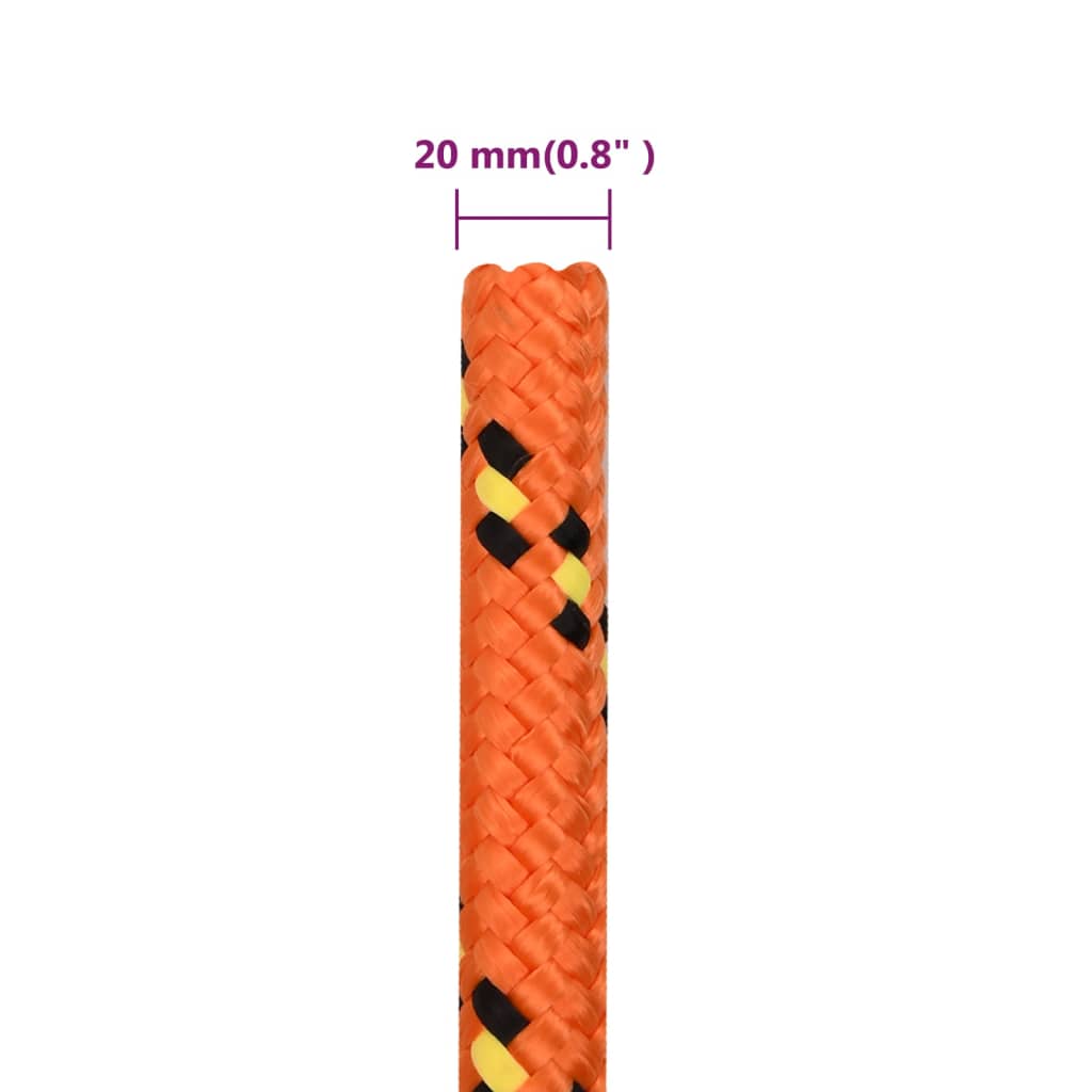 vidaXL Linka żeglarska, pomarańczowa, 20 mm, 25 m, polipropylen