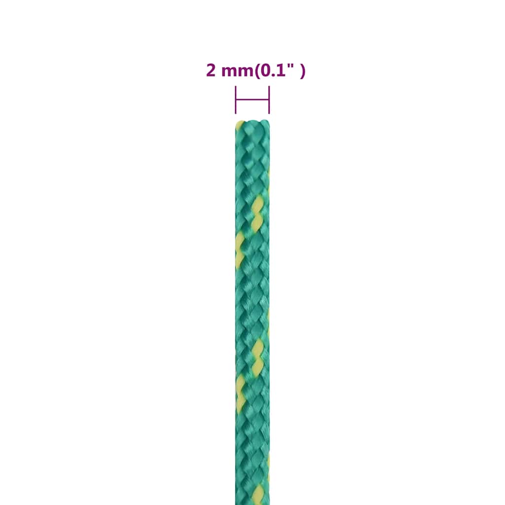 vidaXL Linka żeglarska, zielona, 2 mm, 50 m, polipropylen