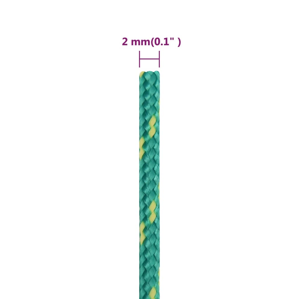 vidaXL Linka żeglarska, zielona, 2 mm, 500 m, polipropylen