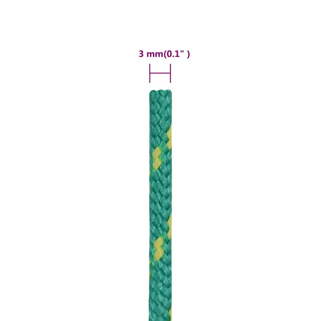 vidaXL Linka żeglarska, zielona, 3 mm, 100 m, polipropylen