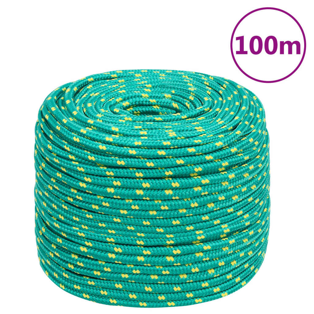 vidaXL Linka żeglarska, zielona, 6 mm, 100 m, polipropylen