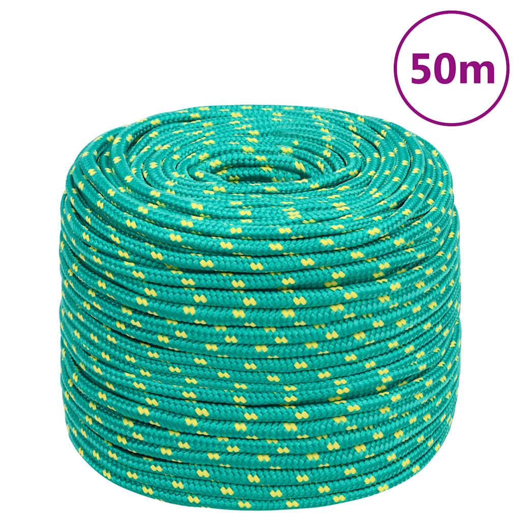 vidaXL Linka żeglarska, zielona, 10 mm, 50 m, polipropylen