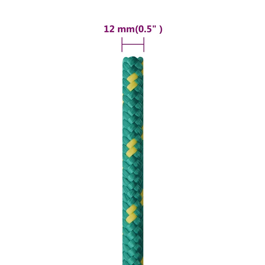 vidaXL Linka żeglarska, zielona, 12 mm, 50 m, polipropylen