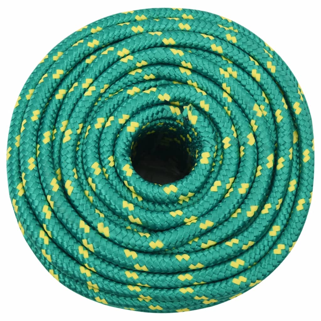 vidaXL Linka żeglarska, zielona, 12 mm, 100 m, polipropylen