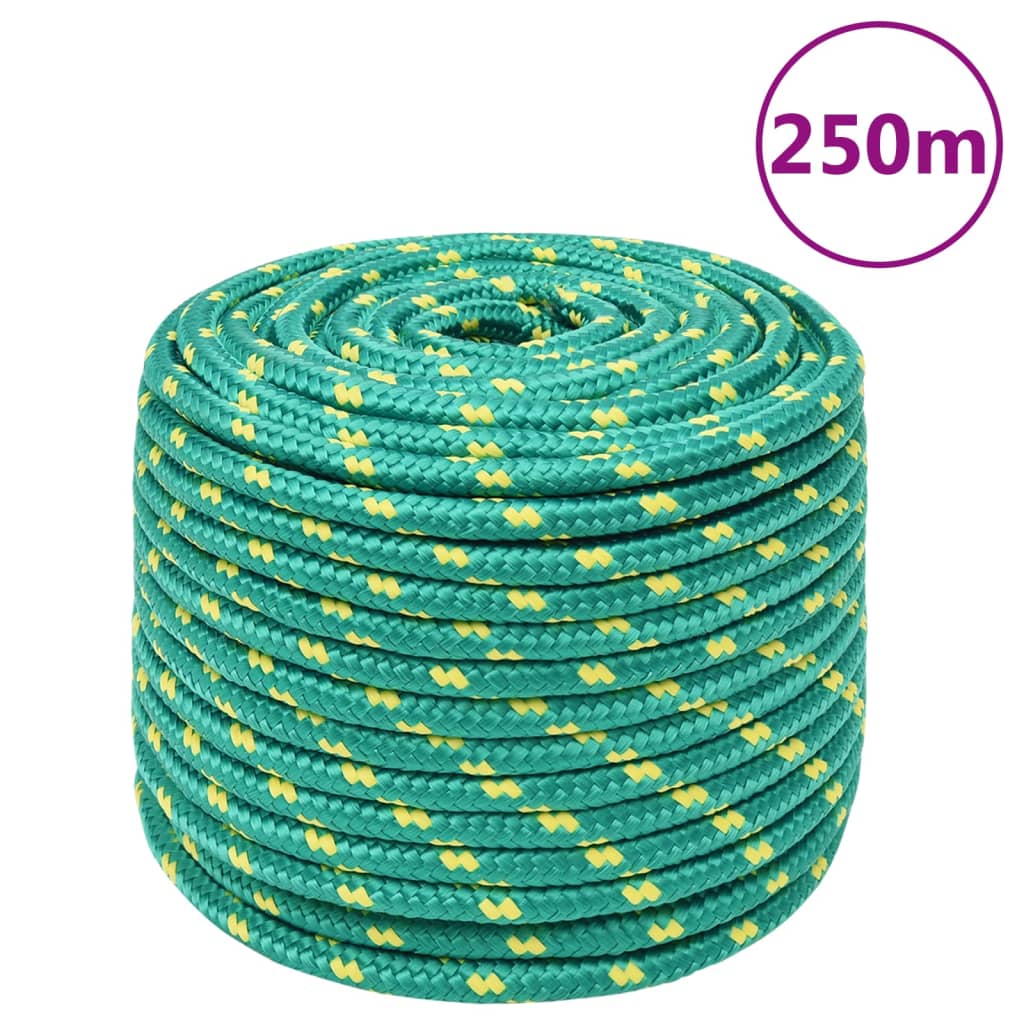 vidaXL Linka żeglarska, zielona, 12 mm, 250 m, polipropylen