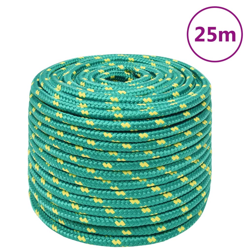 vidaXL Linka żeglarska, zielona, 14 mm, 25 m, polipropylen