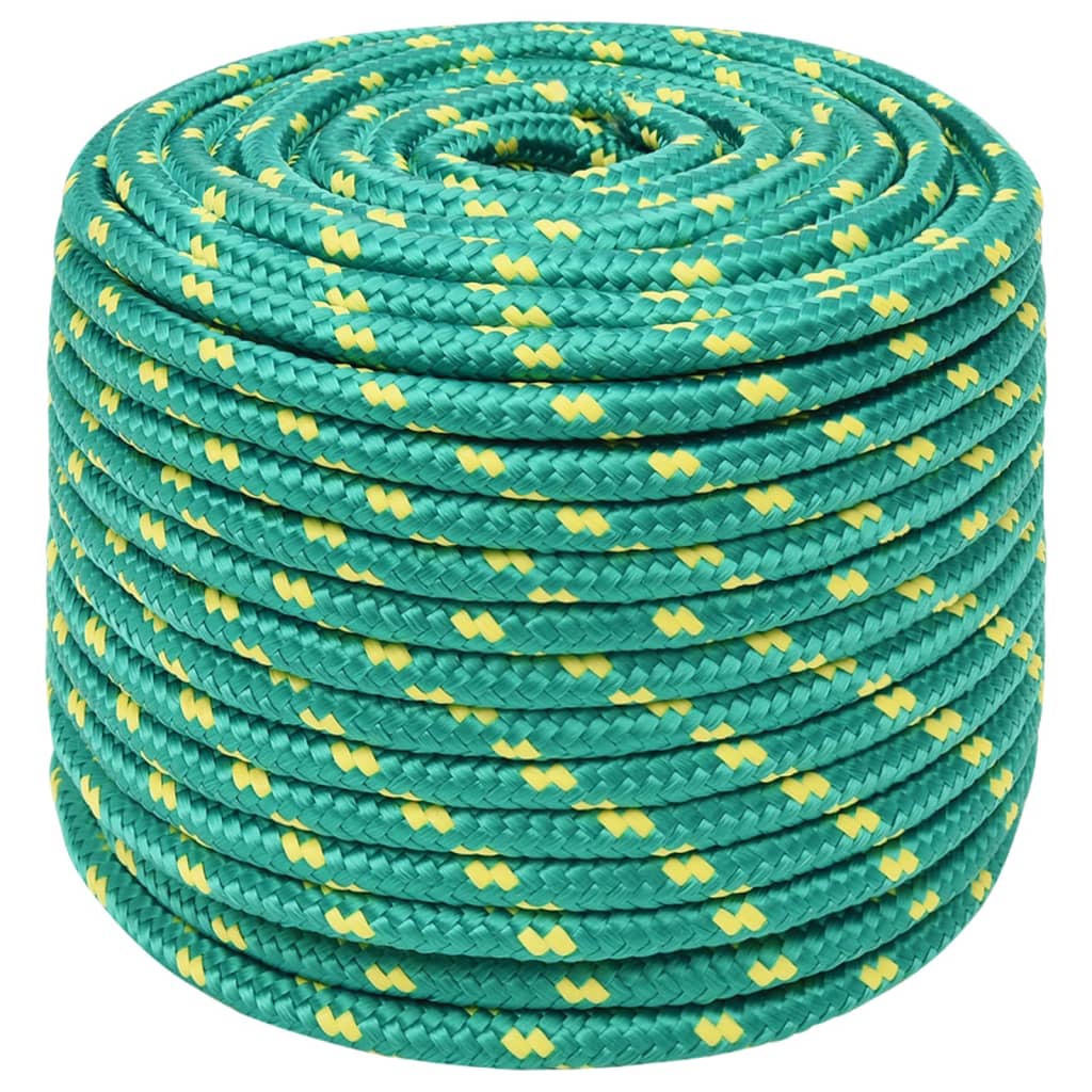 vidaXL Linka żeglarska, zielona, 14 mm, 25 m, polipropylen