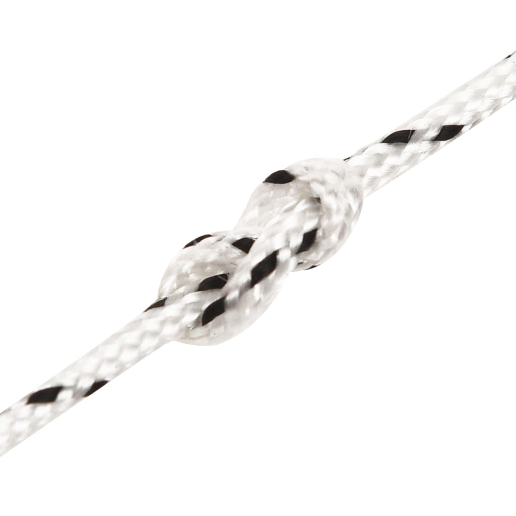 vidaXL Pleciona linka żeglarska, biała, 2 mm x 500 m, poliester