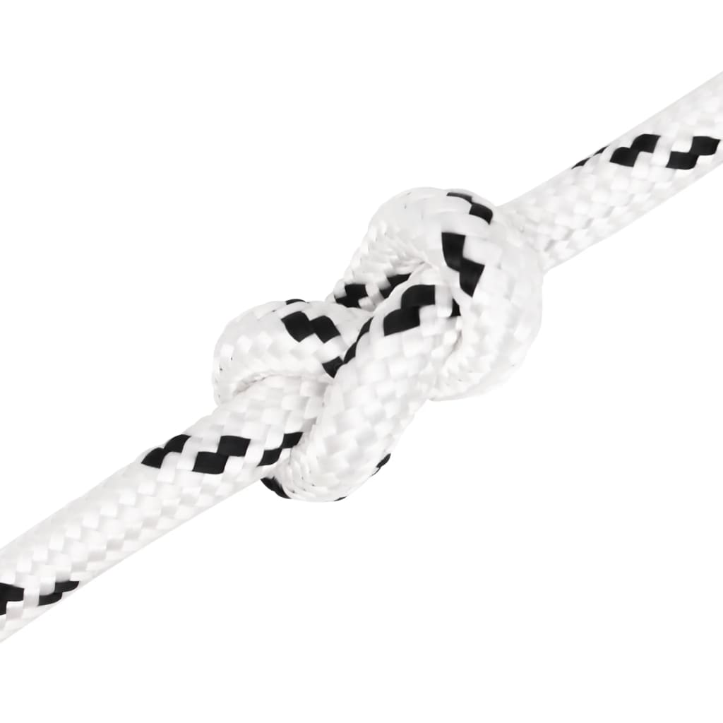 vidaXL Pleciona linka żeglarska, biała, 14 mm x 250 m, poliester