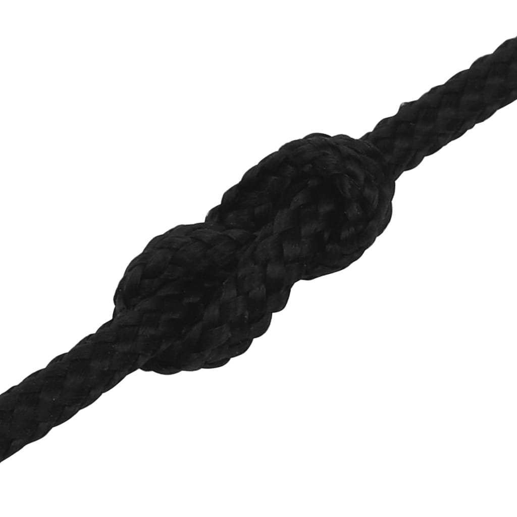 vidaXL LinKa robocza, czarna, 2 mm, 100 m, poliester