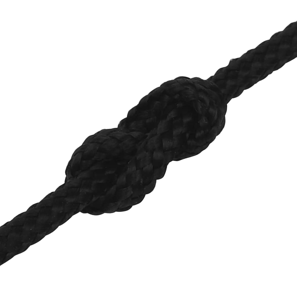 vidaXL Linka robocza, czarna, 2 mm, 250 m, poliester