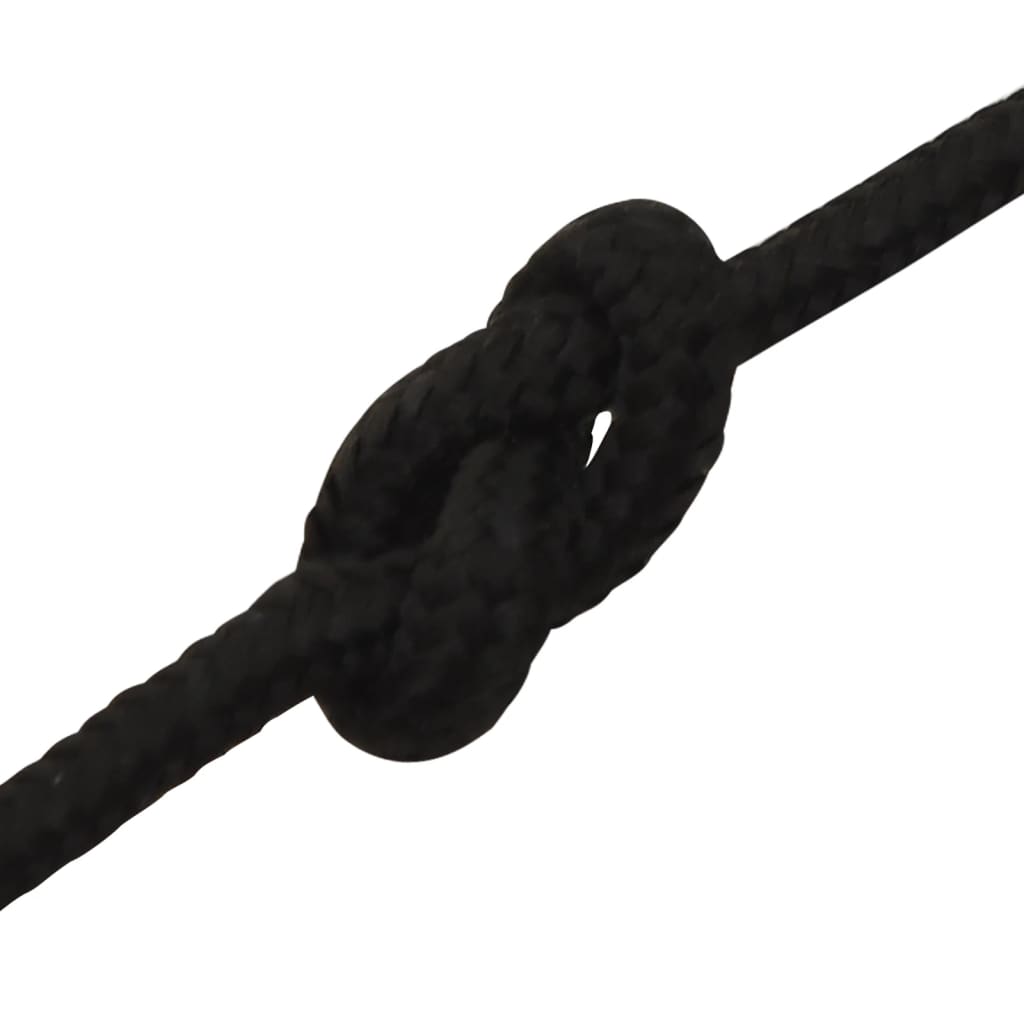 vidaXL Linka robocza, czarna, 3 mm, 500 m, poliester