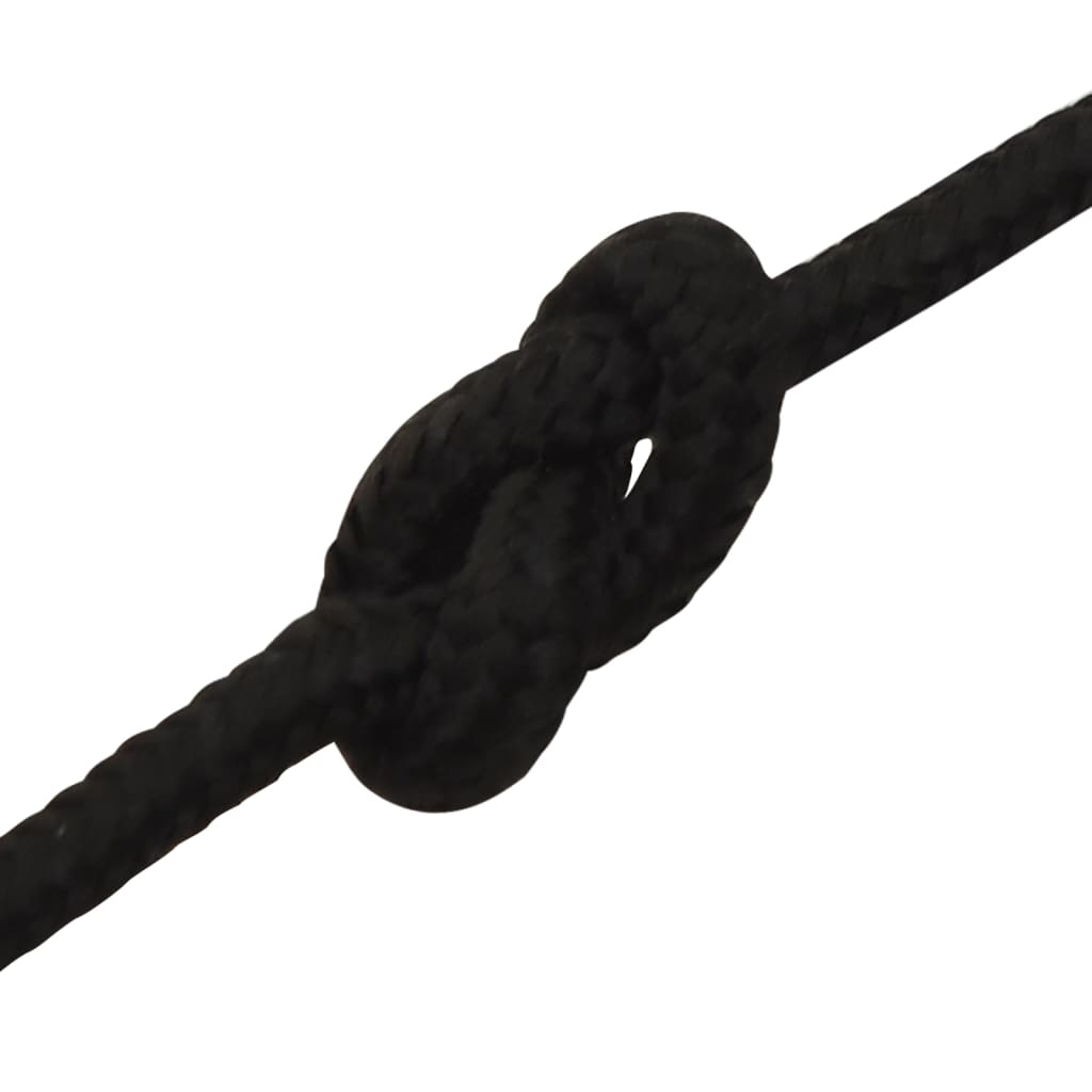 vidaXL Linka robocza, czarna, 4 mm, 250 m, poliester